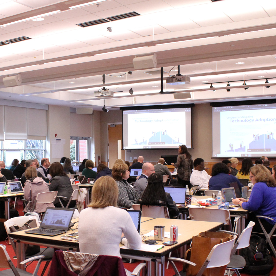 Participants gather in the Friday Institute's Innovation Hall