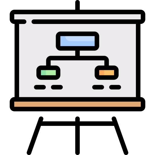 Illustration of a chart on an easel stand.